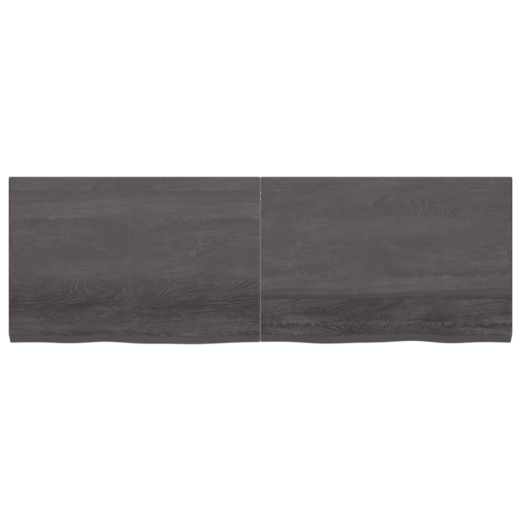 Wastafelblad 180X60X(2-4) Cm Behandeld Massief Hout Donkergrijs 180 x 60 x 4 cm