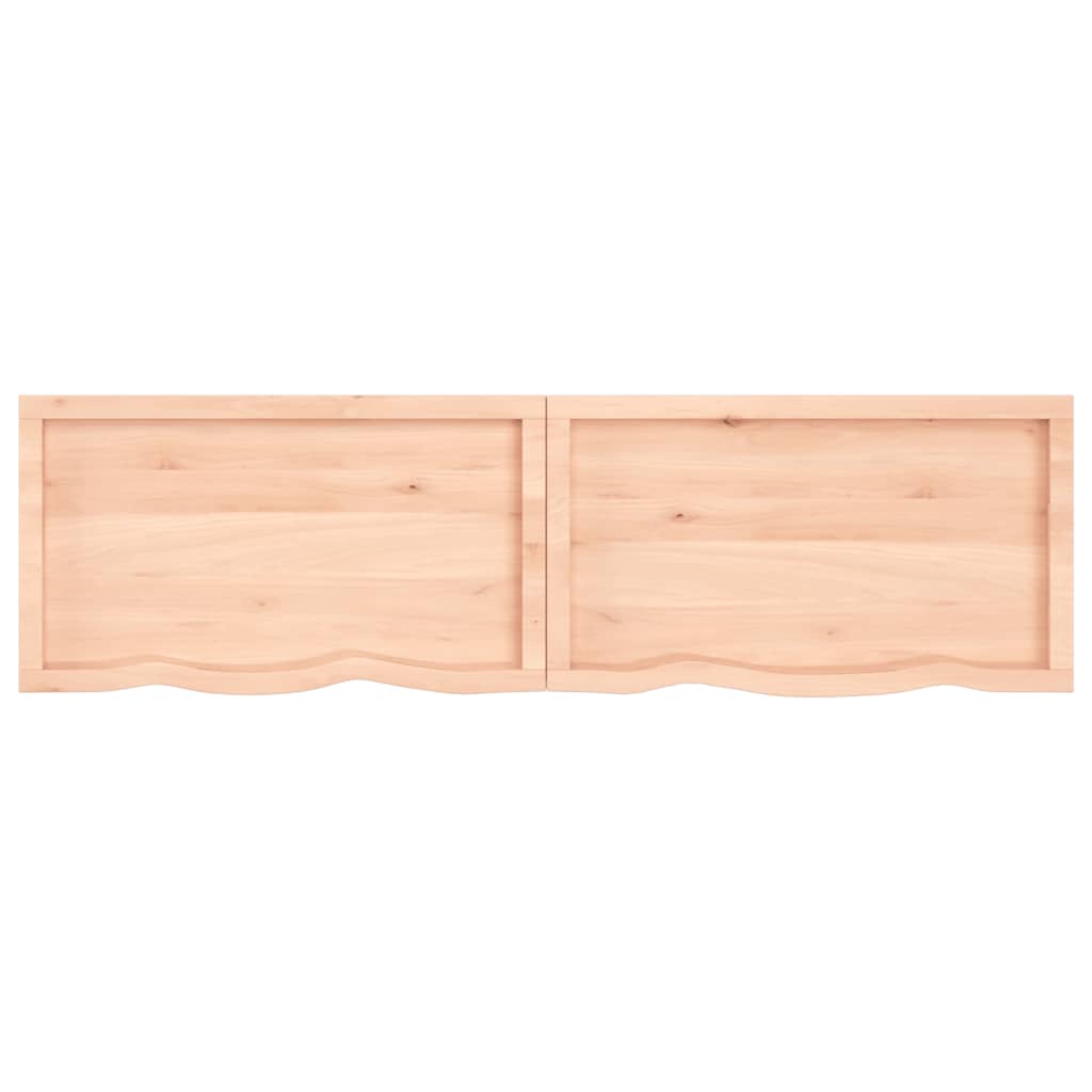 Tafelblad 200X50X(2-6) Cm Onbehandeld Massief Eikenhout Naturel 200 x 50 x 6 cm