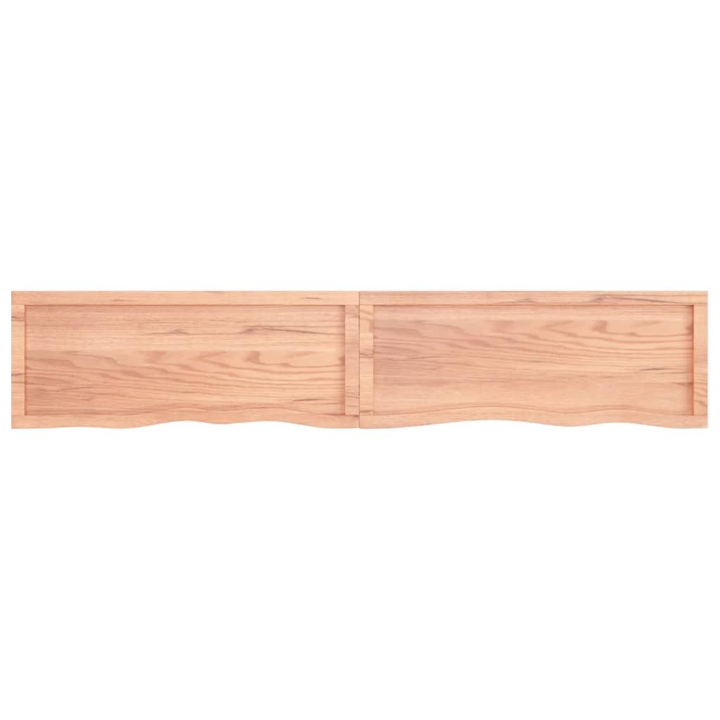 Tafelblad 200X40X(2-4)Cm Behandeld Massief Eikenhout Lichtbruin 200 x 40 x 4 cm