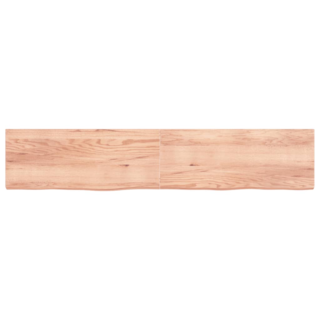 Tafelblad 200X40X(2-6)Cm Behandeld Massief Eikenhout Lichtbruin 200 x 40 x 6 cm