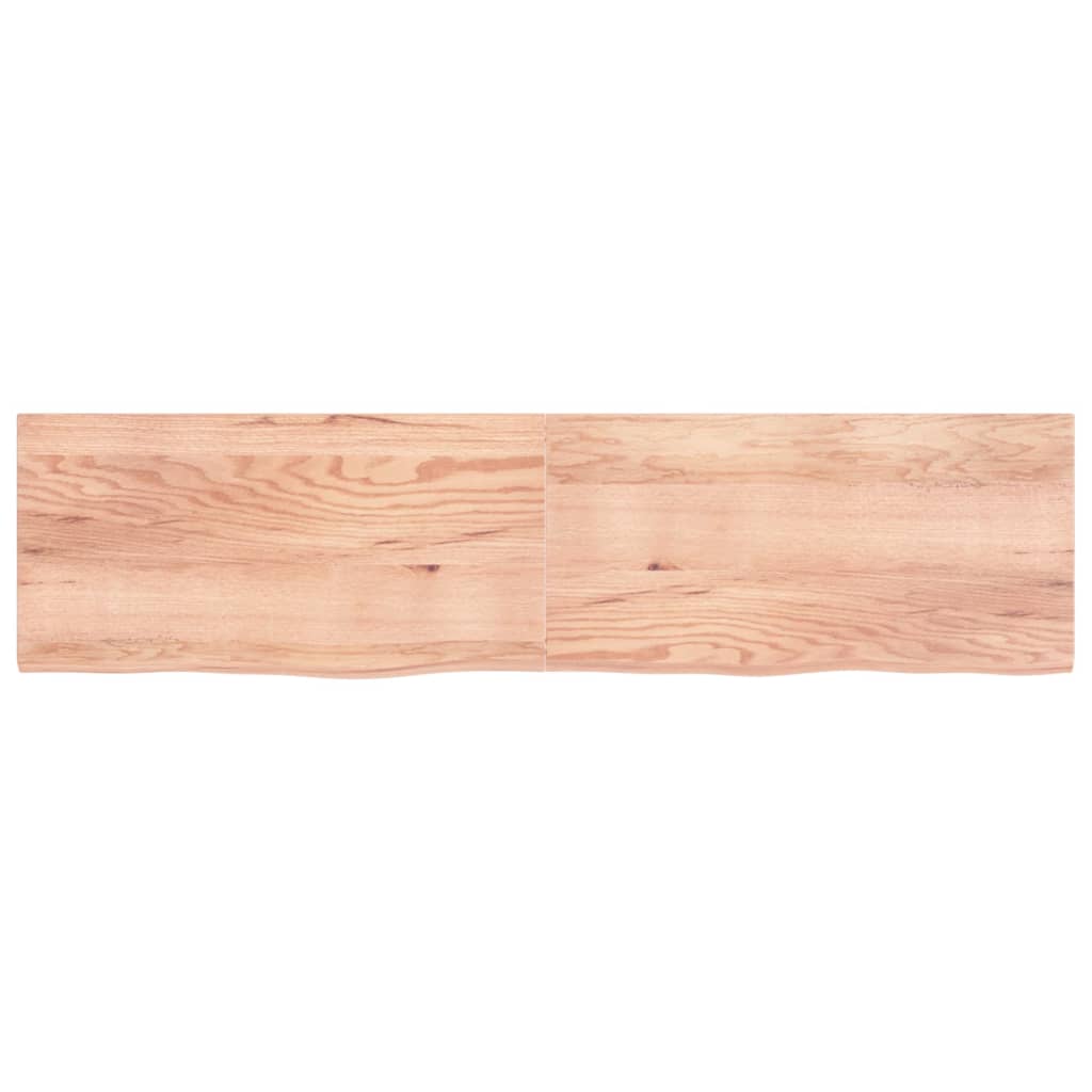 Tafelblad 200X50X(2-4)Cm Behandeld Massief Eikenhout Lichtbruin 200 x 50 x 4 cm