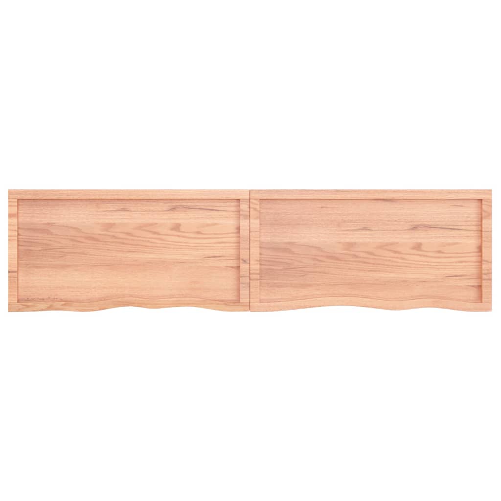 Tafelblad 200X50X(2-4)Cm Behandeld Massief Eikenhout Lichtbruin 200 x 50 x 4 cm