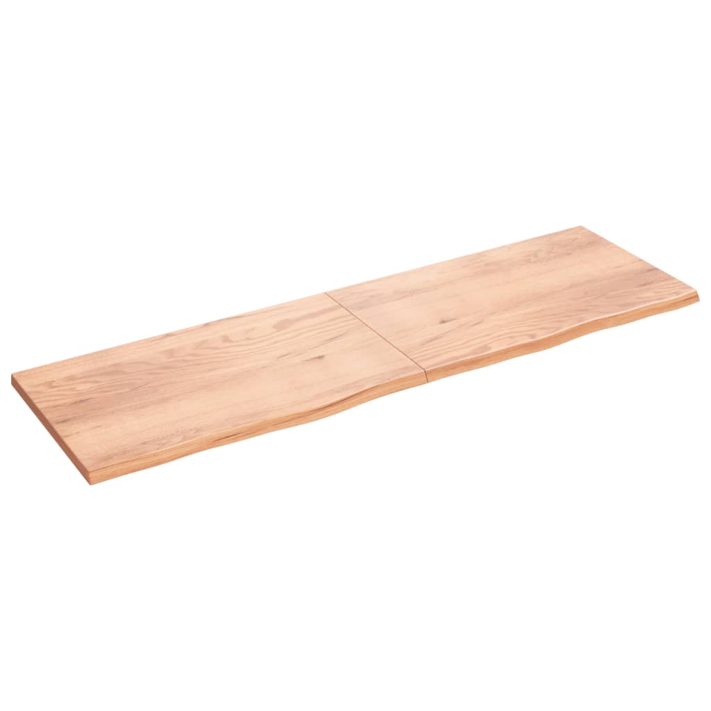 Tafelblad 200X60X(2-4)Cm Behandeld Massief Eikenhout Lichtbruin 200 x 60 x 4 cm