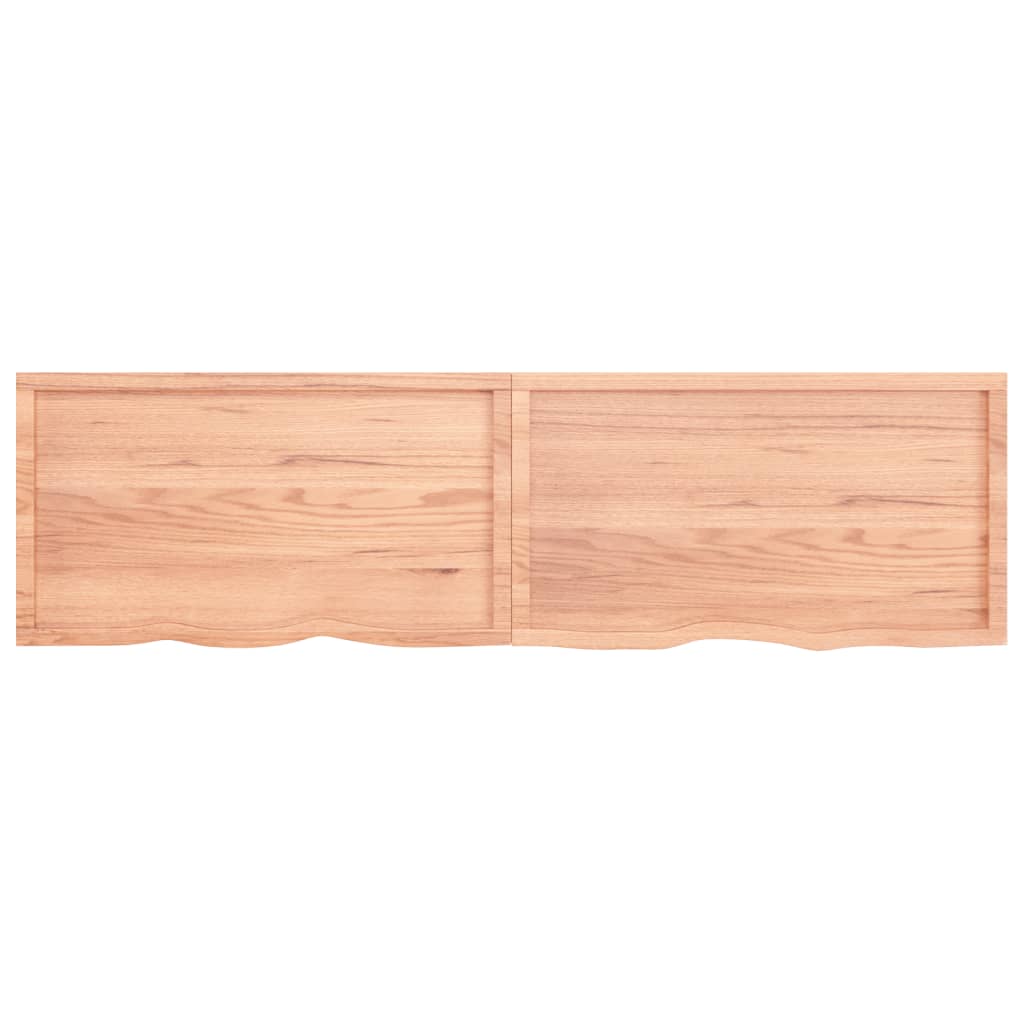 Tafelblad 220X60X(2-6)Cm Behandeld Massief Eikenhout Lichtbruin 220 x 60 x 6 cm