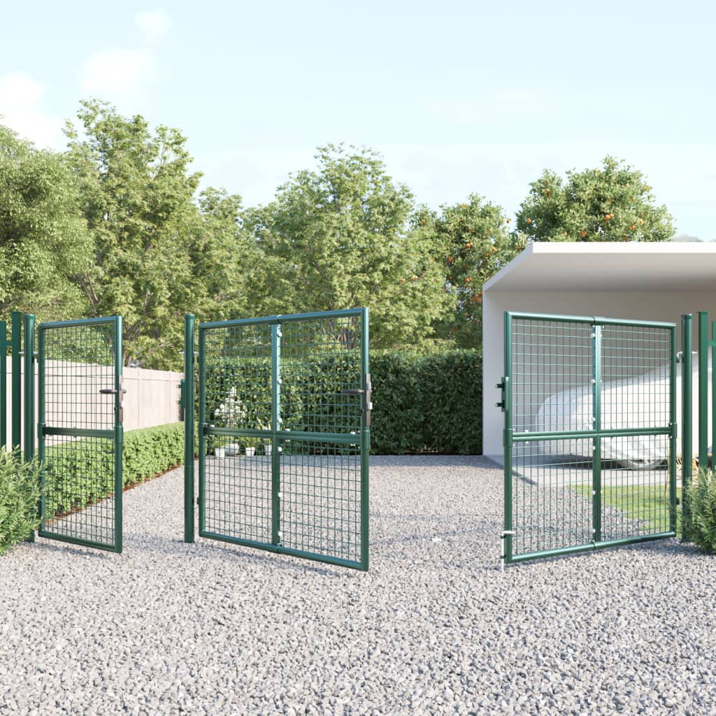 Tuinpoort 400x175 cm gaas en gegalvaniseerd staal groen