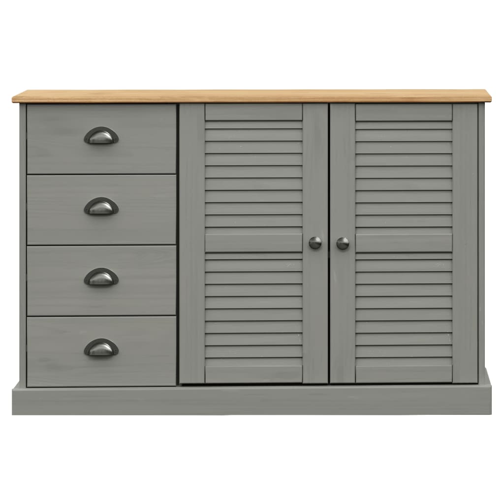 Dressoir met lades VIGO 113x40x75 cm massief grenenhout grijs