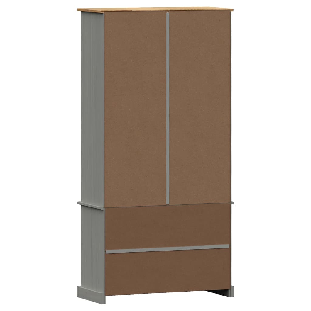 Boekenkast Vigo 85X35X170 Cm Massief Grenenhout Grijs