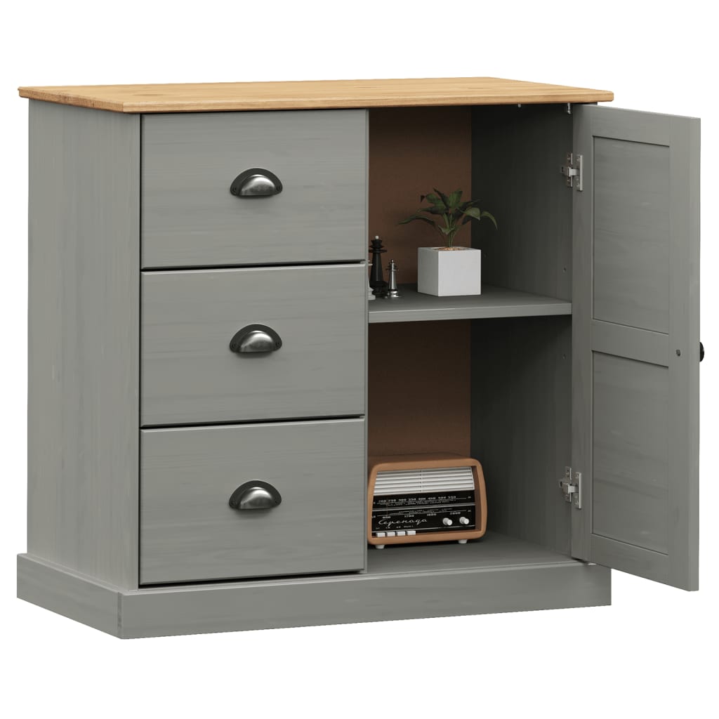 Dressoir met lades VIGO 78x40x75 cm massief grenenhout grijs