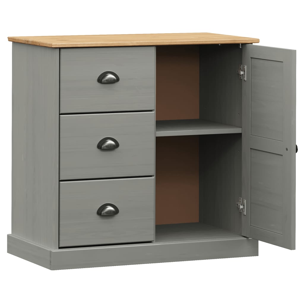 Dressoir met lades VIGO 78x40x75 cm massief grenenhout grijs