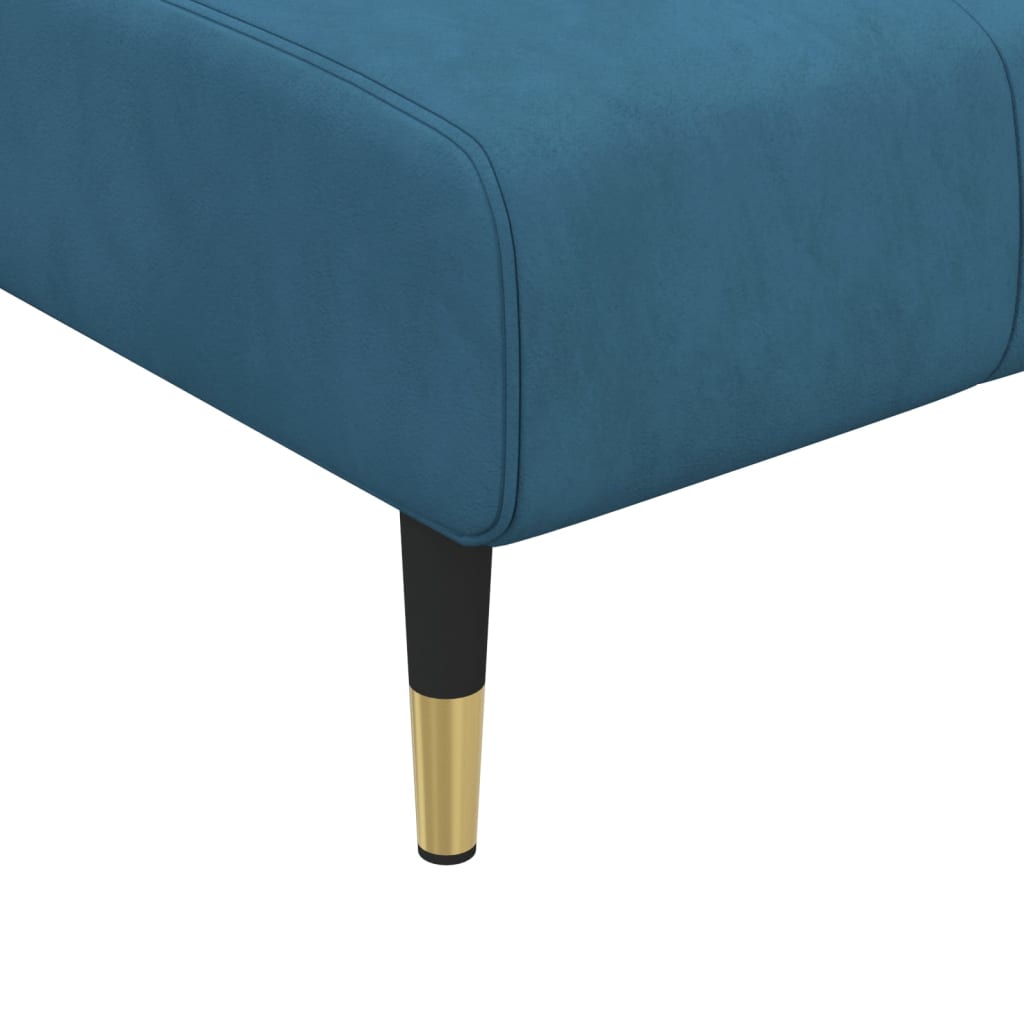 Chaise Longue Fluweel Blauw