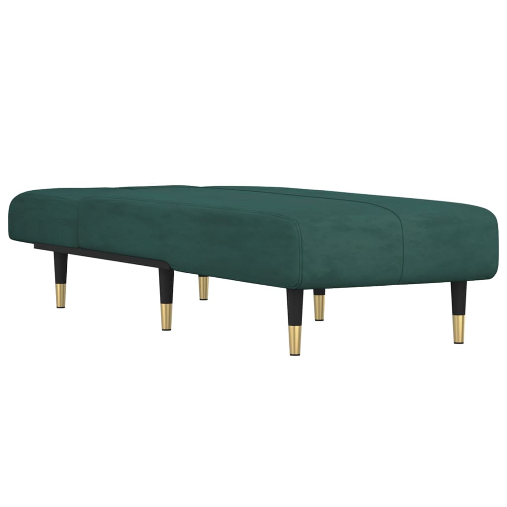 Chaise Longue Fluweel Donkergroen