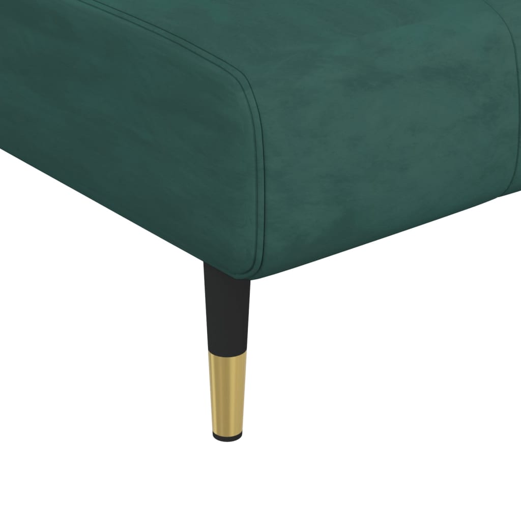 Chaise Longue Fluweel Donkergroen