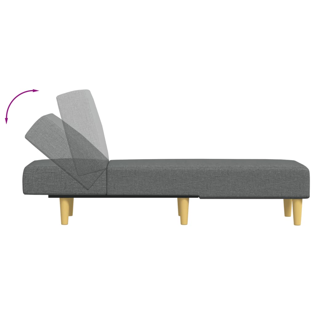 Chaise longue stof donkergrijs