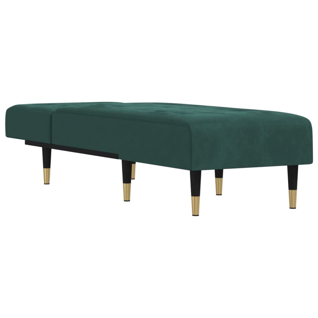 Chaise Longue Fluweel Donkergroen