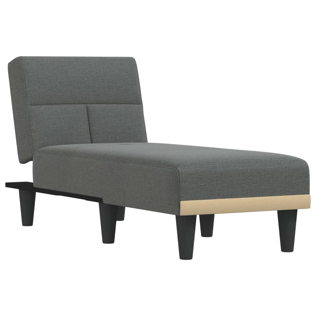 Chaise longue stof donkergrijs