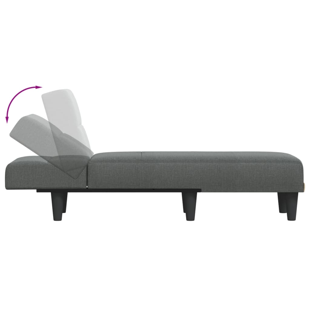 Chaise longue stof donkergrijs