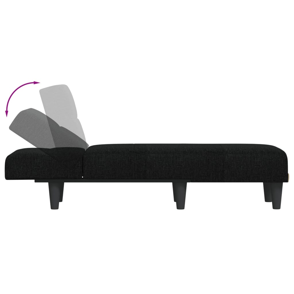 Chaise Longue Stof Zwart