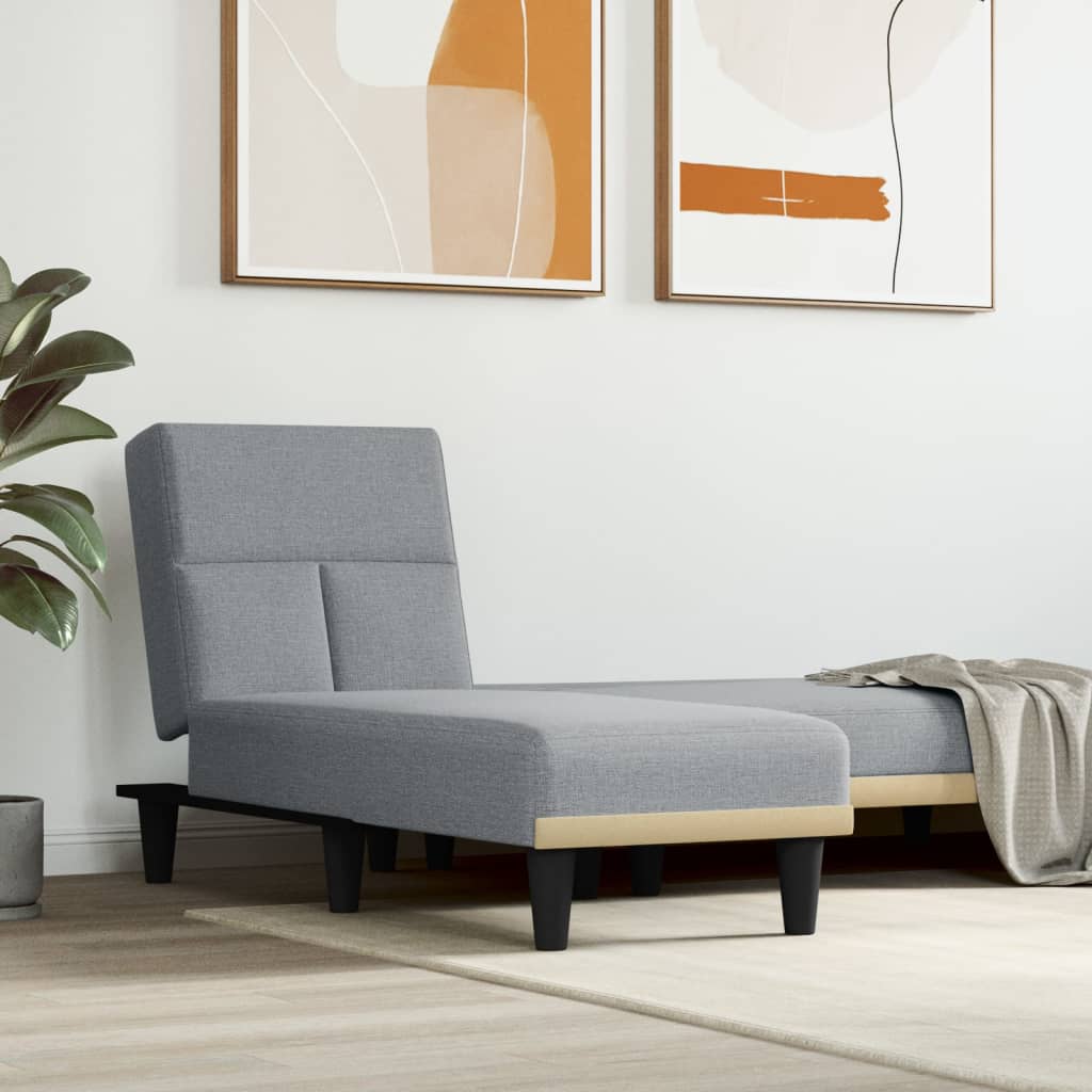 Chaise longue stof lichtgrijs