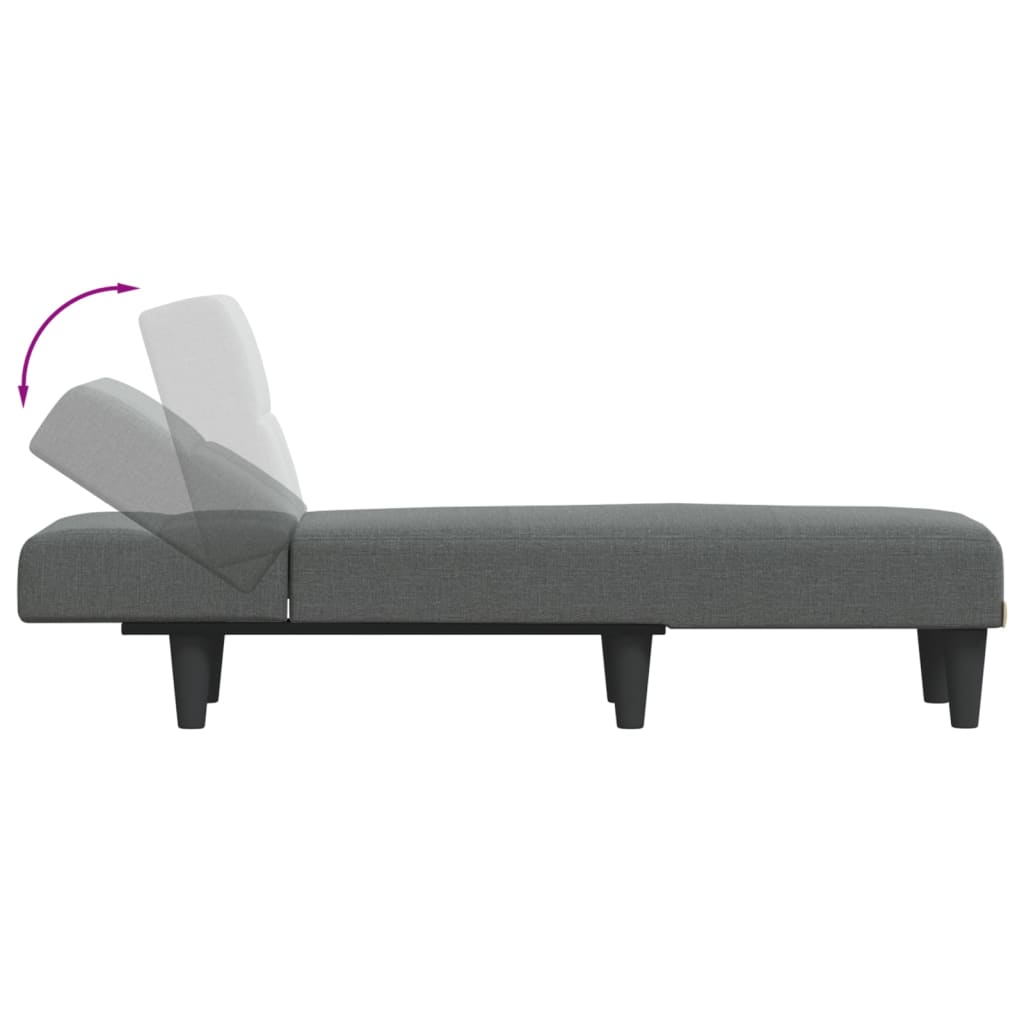 Chaise Longue Stof Donkergrijs