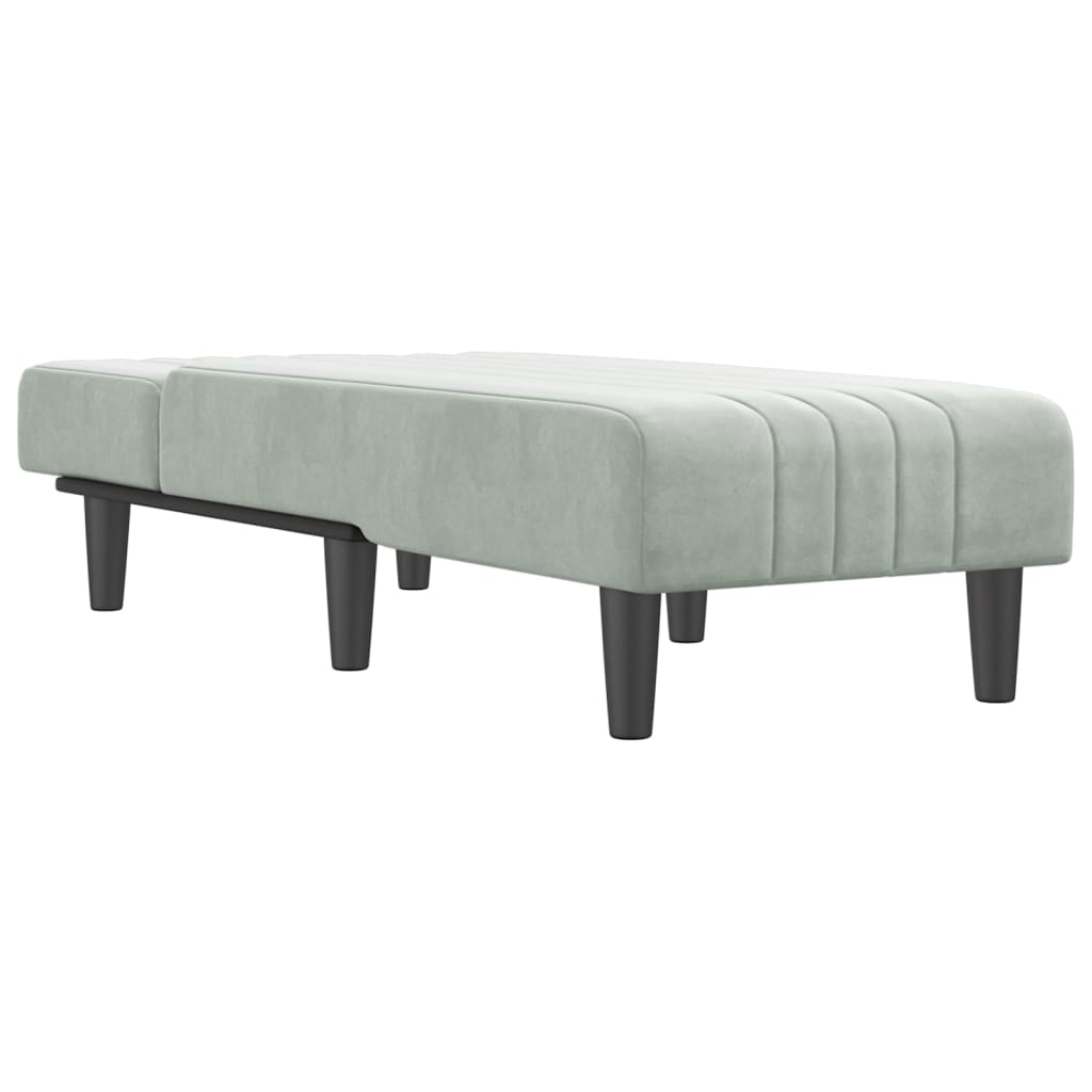 Chaise Longue Fluweel Lichtgrijs