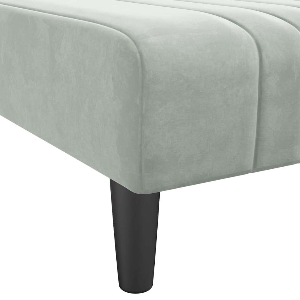 Chaise Longue Fluweel Lichtgrijs