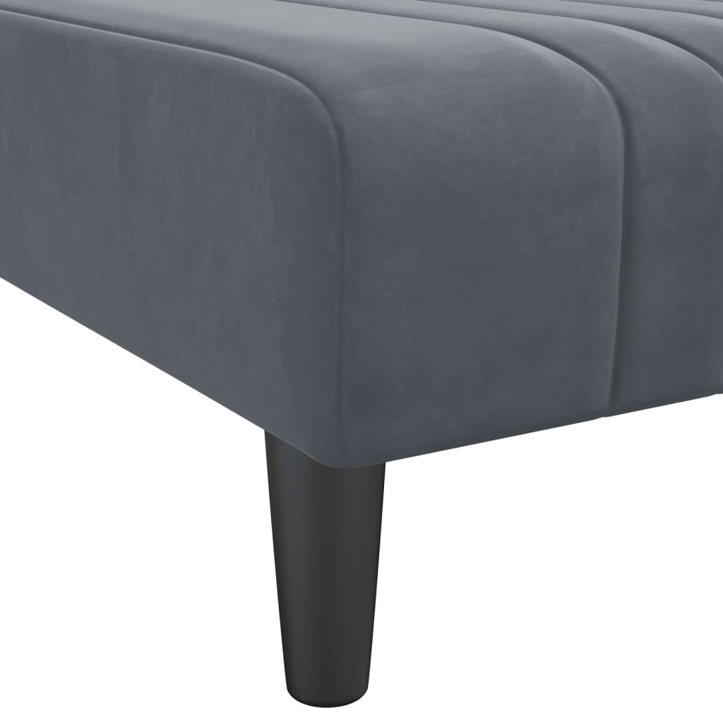 Chaise Longue Fluweel Donkergrijs