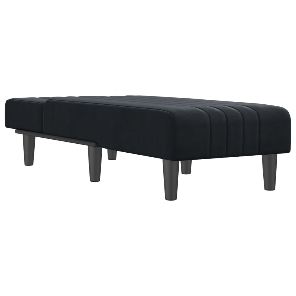 Chaise Longue Fluweel Zwart