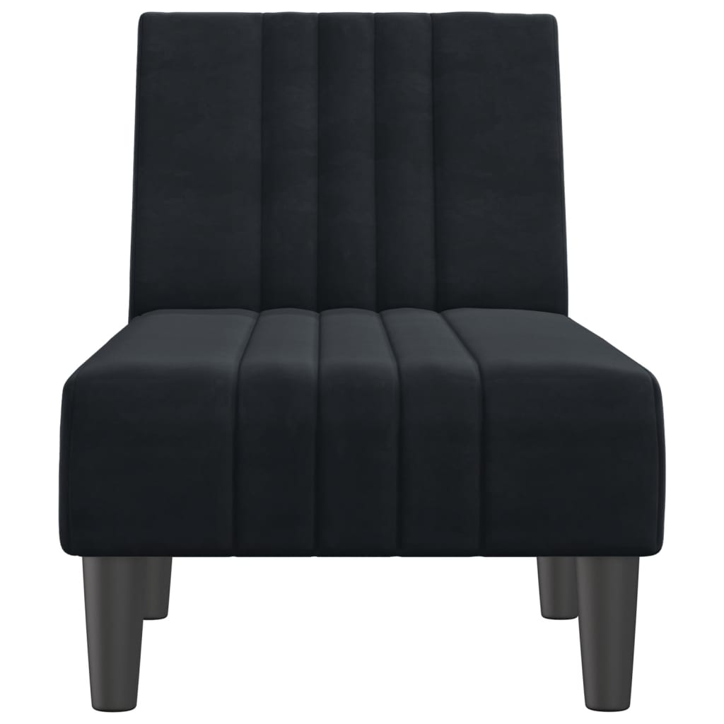 Chaise Longue Fluweel Zwart