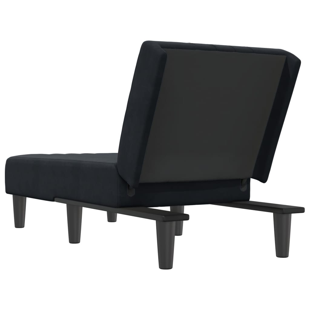 Chaise Longue Fluweel Zwart