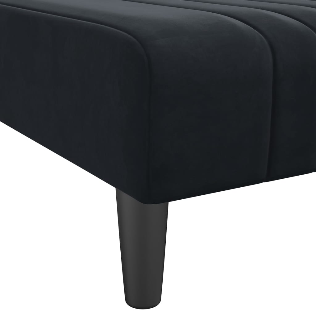Chaise Longue Fluweel Zwart