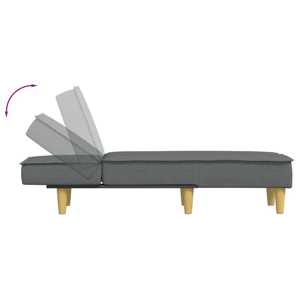 Chaise longue stof donkergrijs