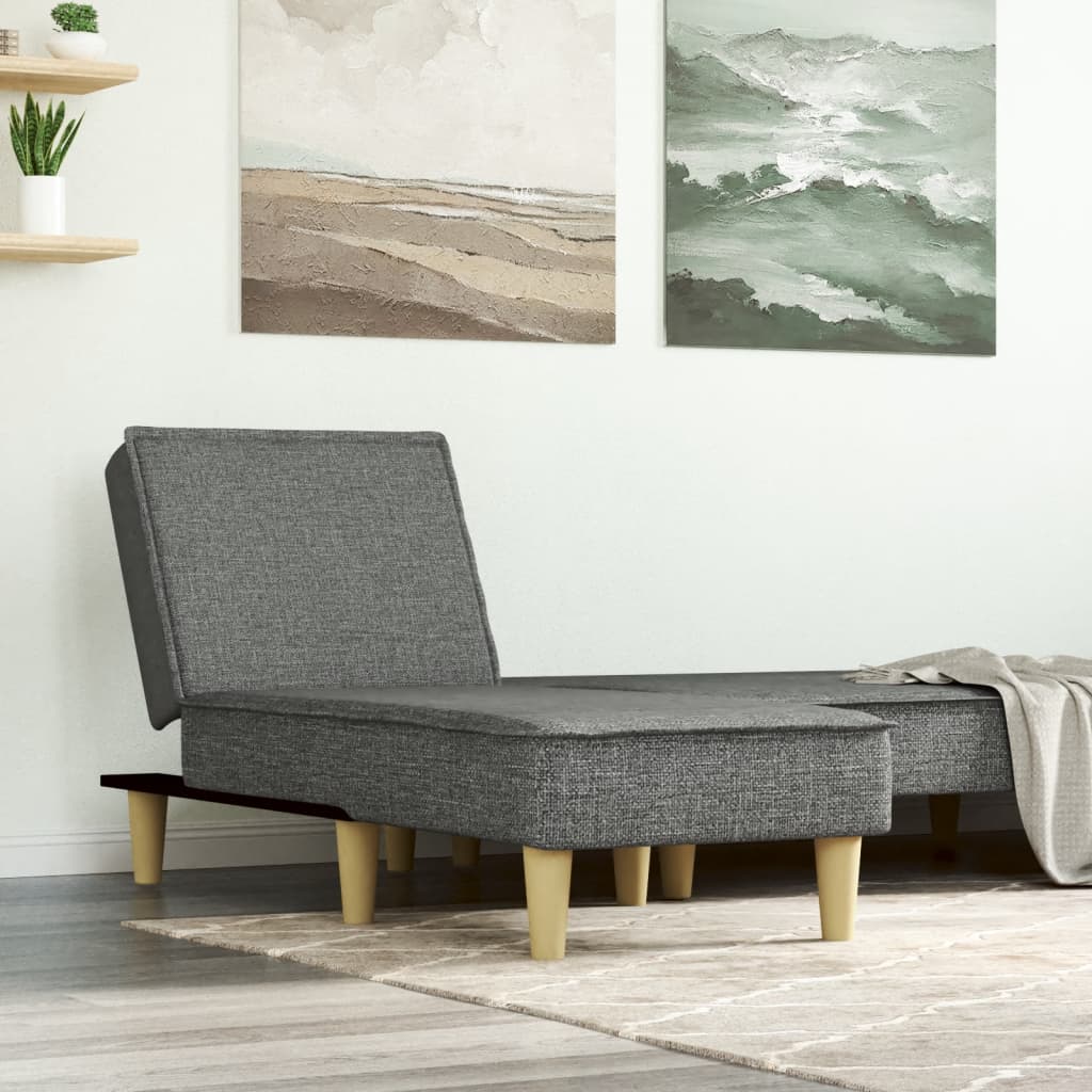 Chaise longue stof donkergrijs