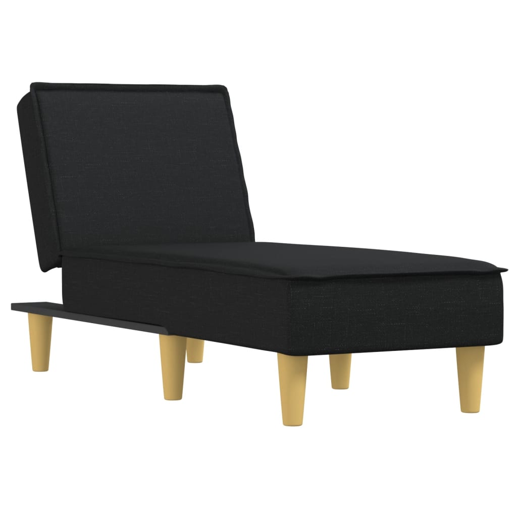 Chaise longue stof zwart