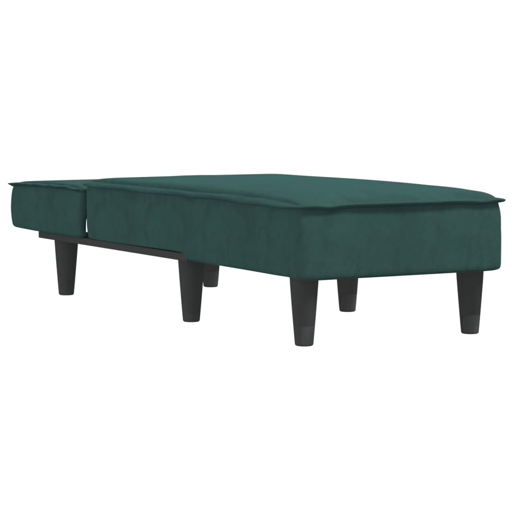 Chaise Longue Fluweel Donkergroen
