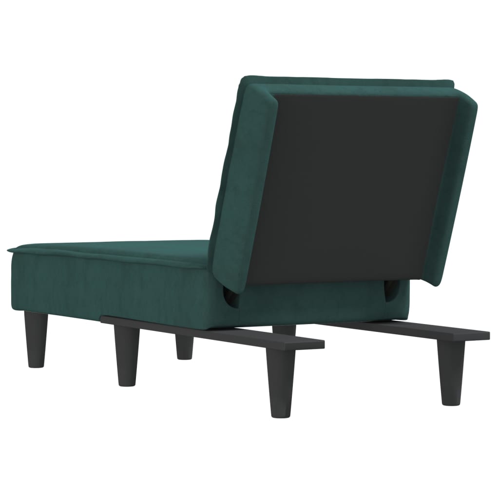 Chaise Longue Fluweel Donkergroen