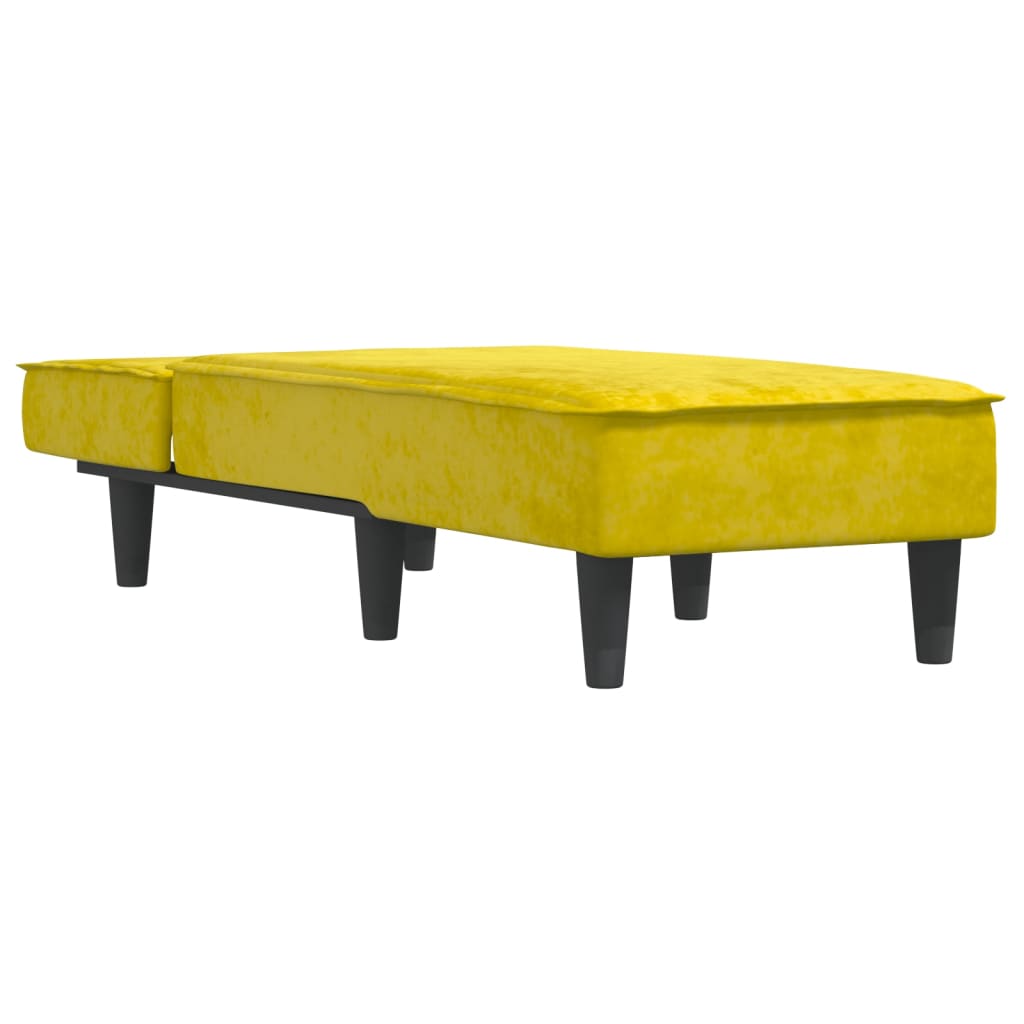 Chaise Longue Fluweel Geel