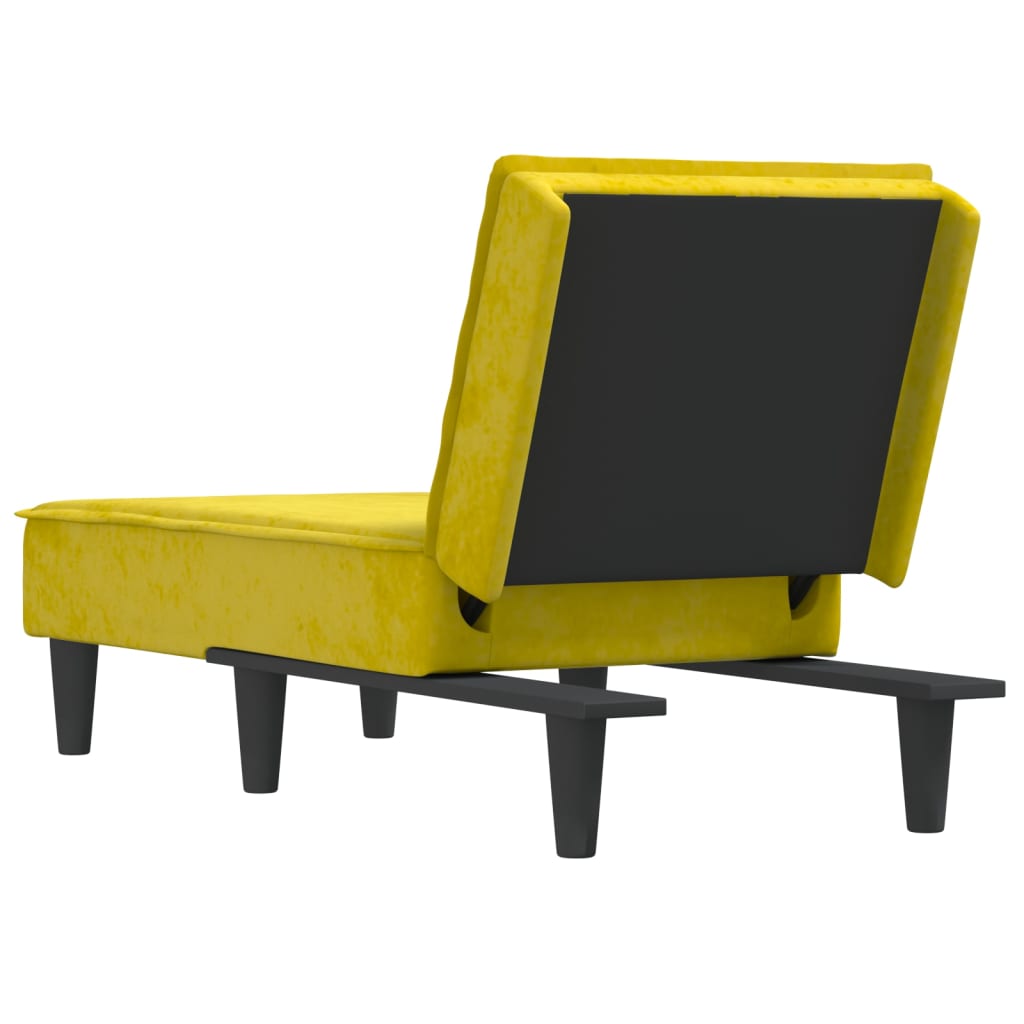 Chaise Longue Fluweel Geel