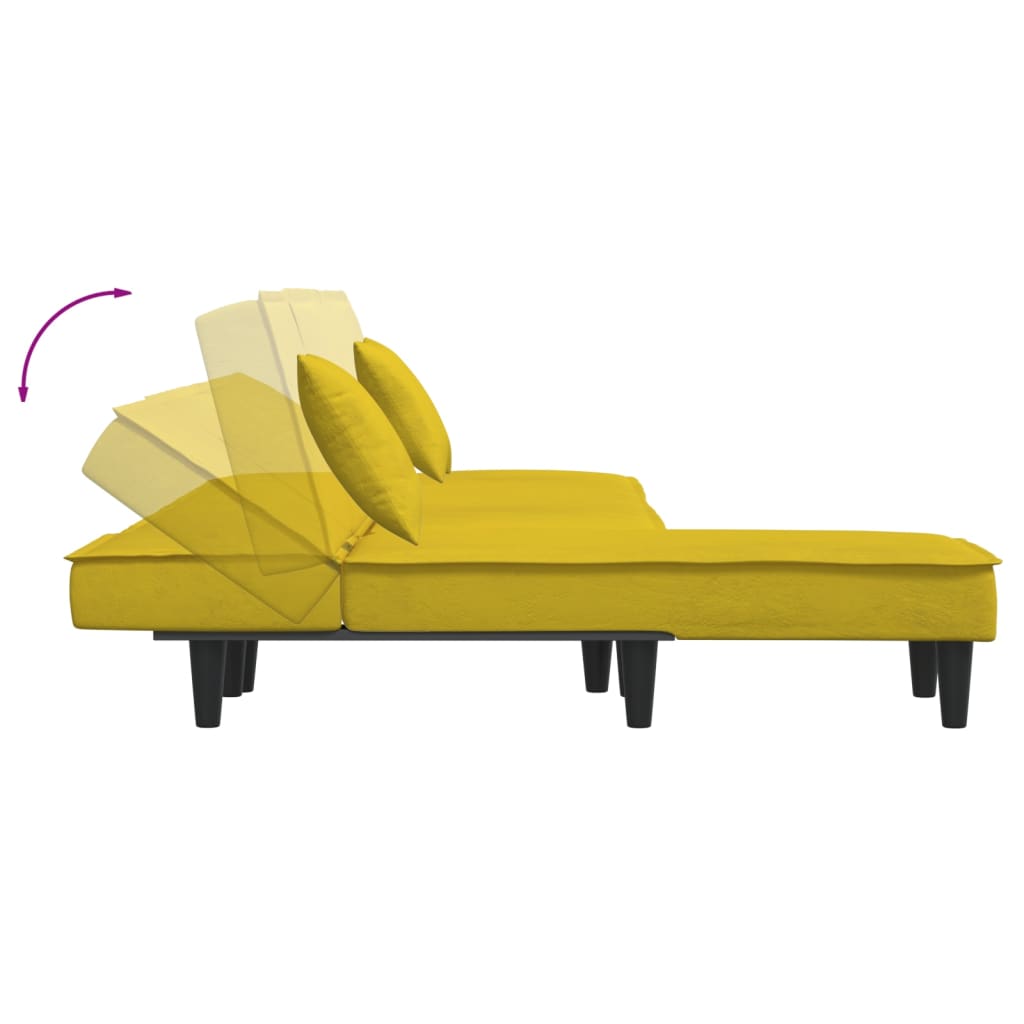 Chaise Longue Fluweel Geel
