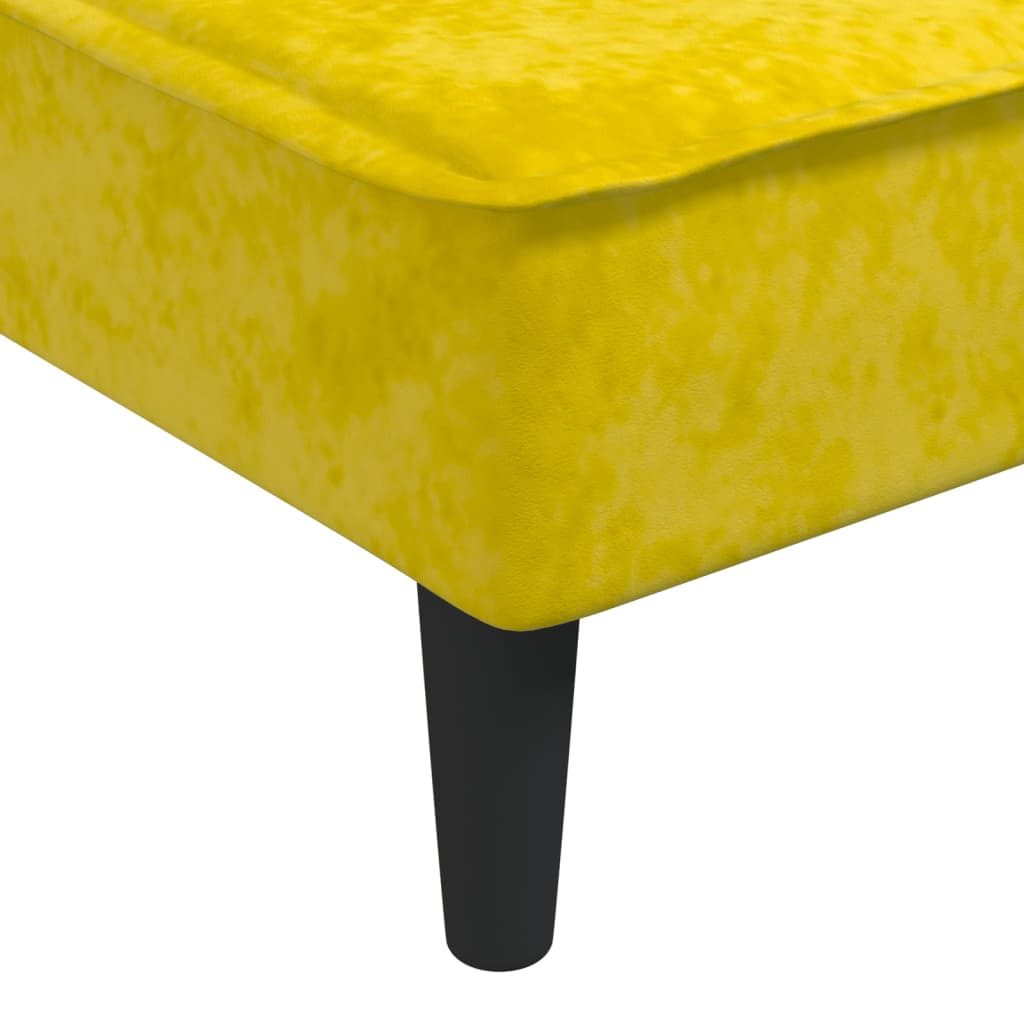 Chaise Longue Fluweel Geel