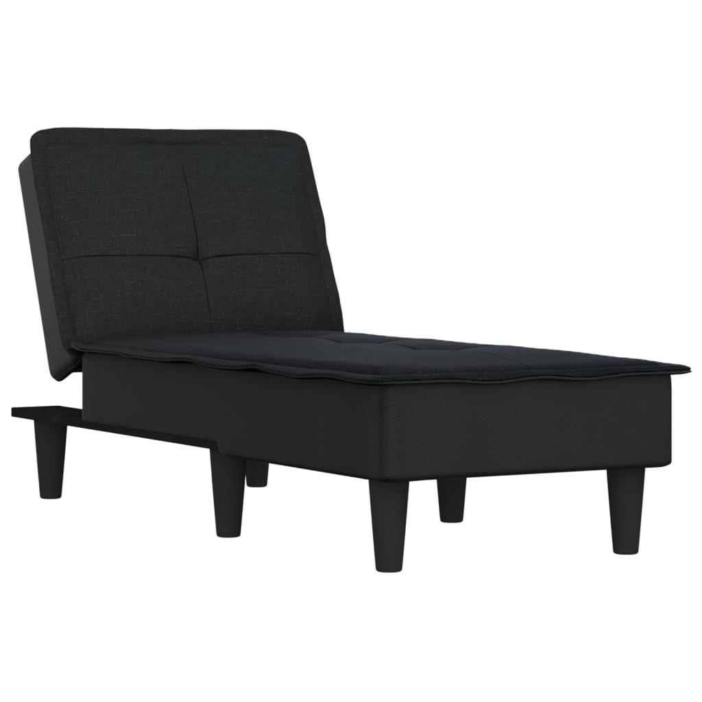 Chaise Longue Stof Zwart