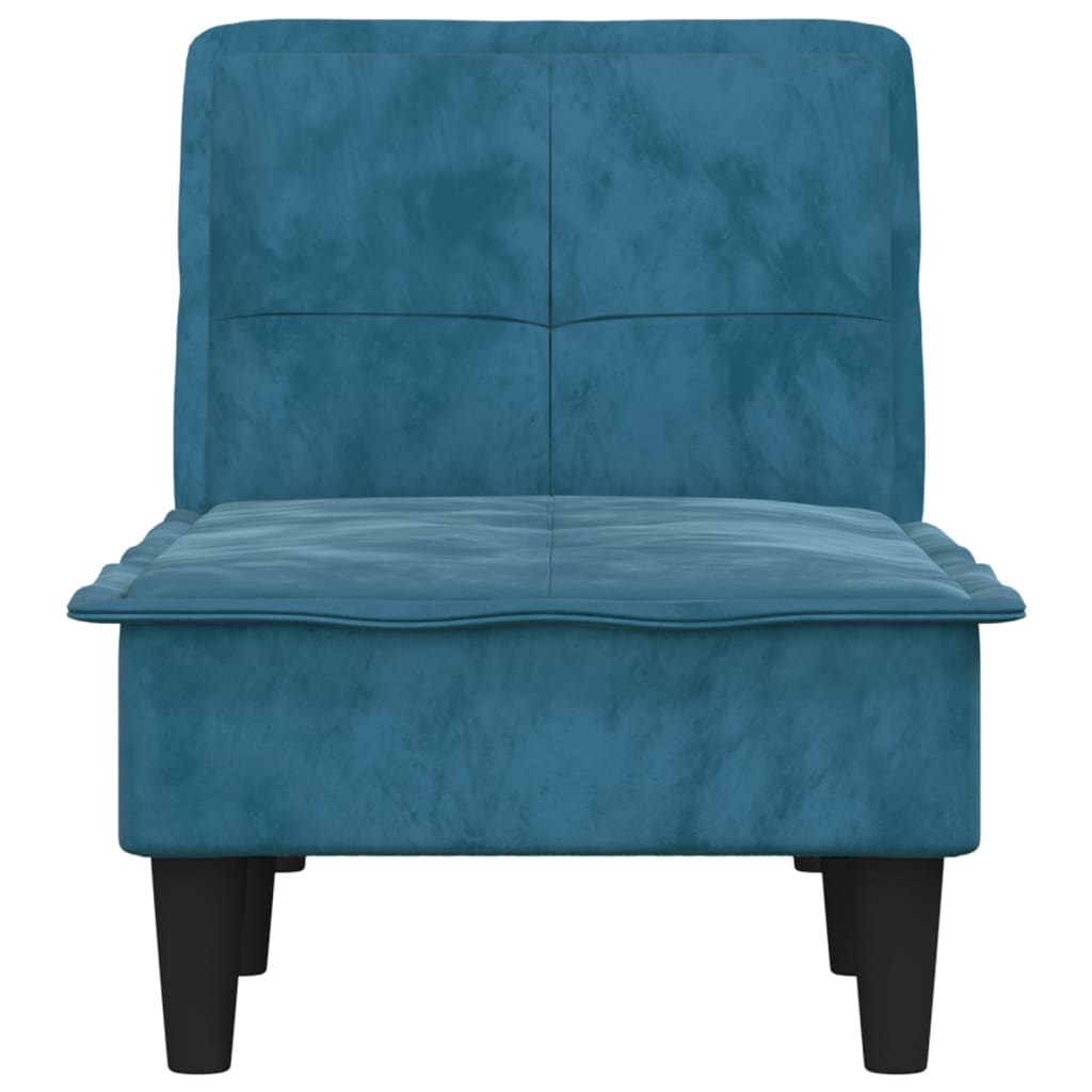 Chaise Longue Fluweel Blauw