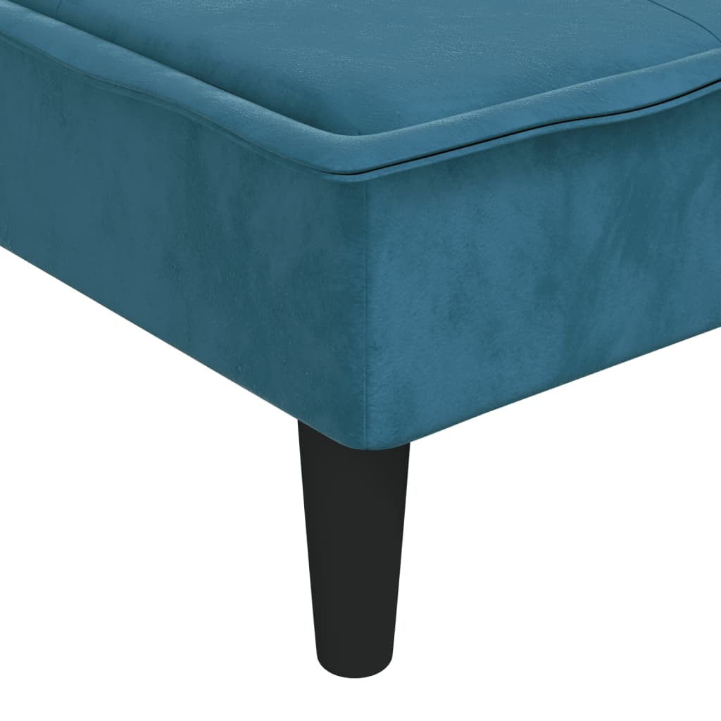 Chaise Longue Fluweel Blauw