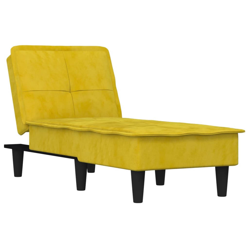 Chaise Longue Fluweel Geel