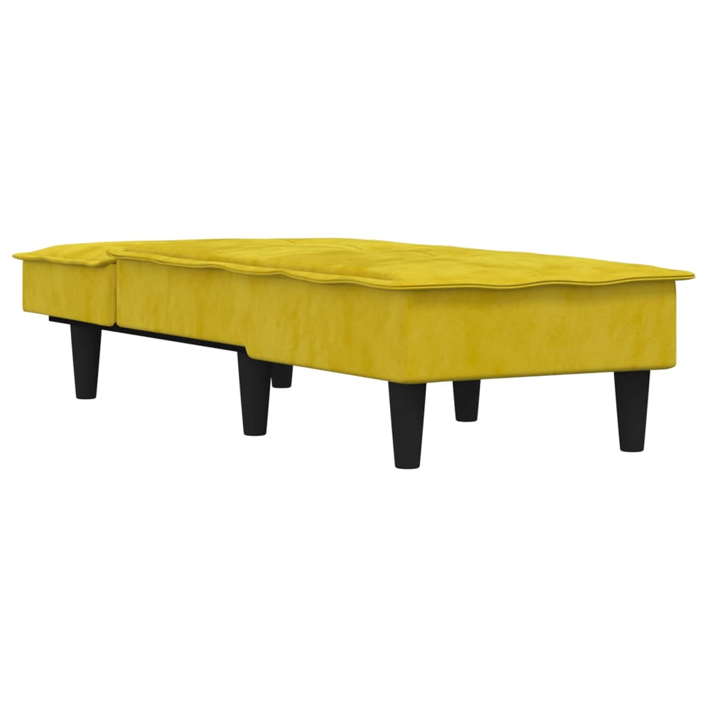 Chaise Longue Fluweel Geel