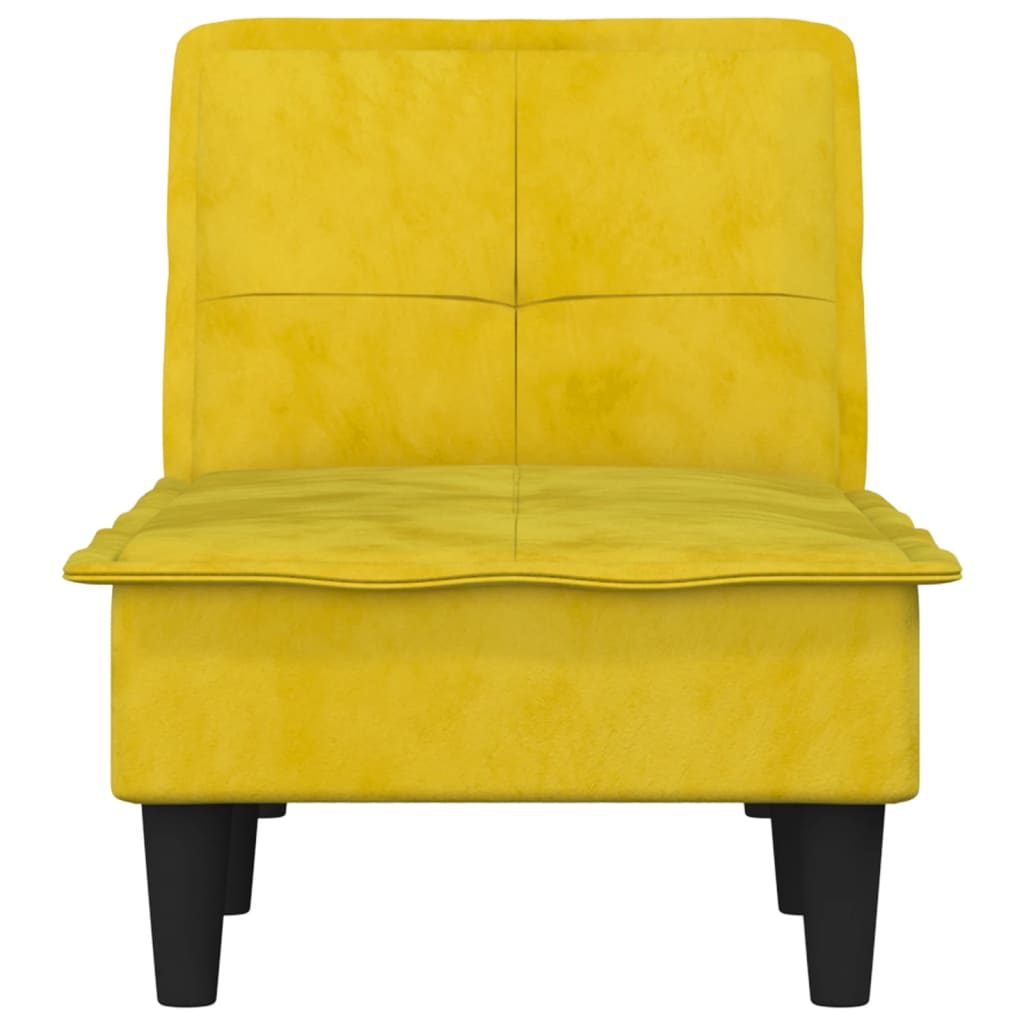 Chaise Longue Fluweel Geel