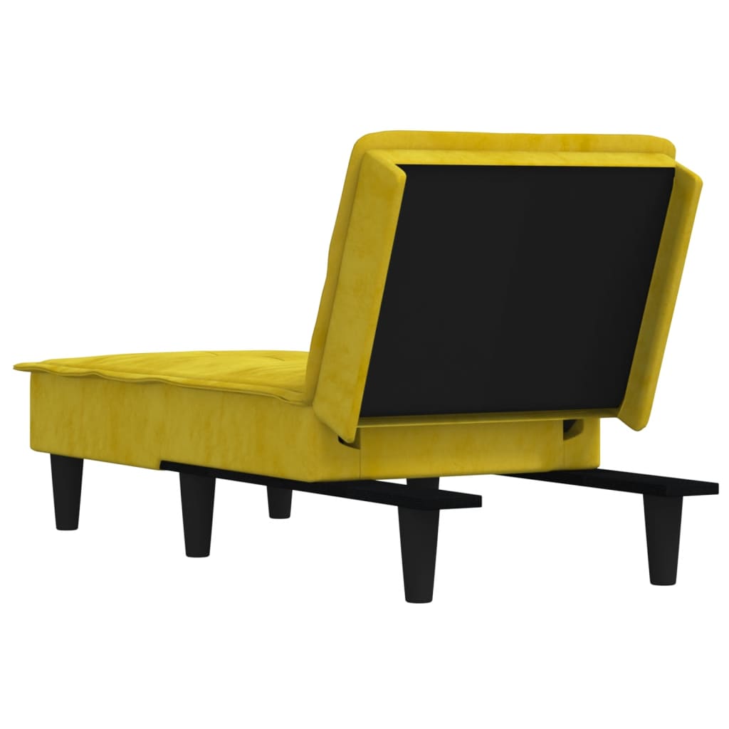 Chaise Longue Fluweel Geel