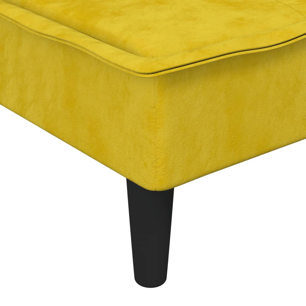 Chaise Longue Fluweel Geel