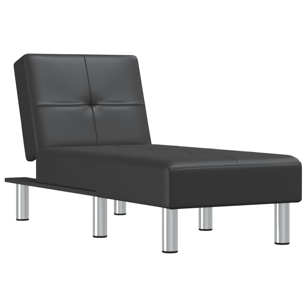 Chaise Longue Kunstleer Zwart