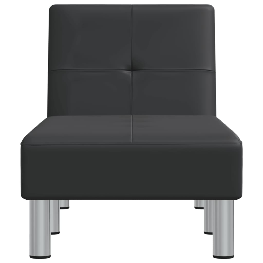 Chaise Longue Kunstleer Zwart