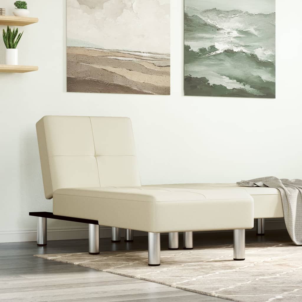 Chaise Longue Kunstleer Kleurig Crème
